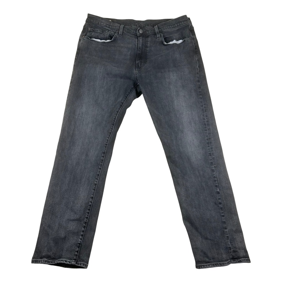 Levis Premium 502 Taper Mens Jeans 36x32 Faded Black Denim 29507-1355 Big E